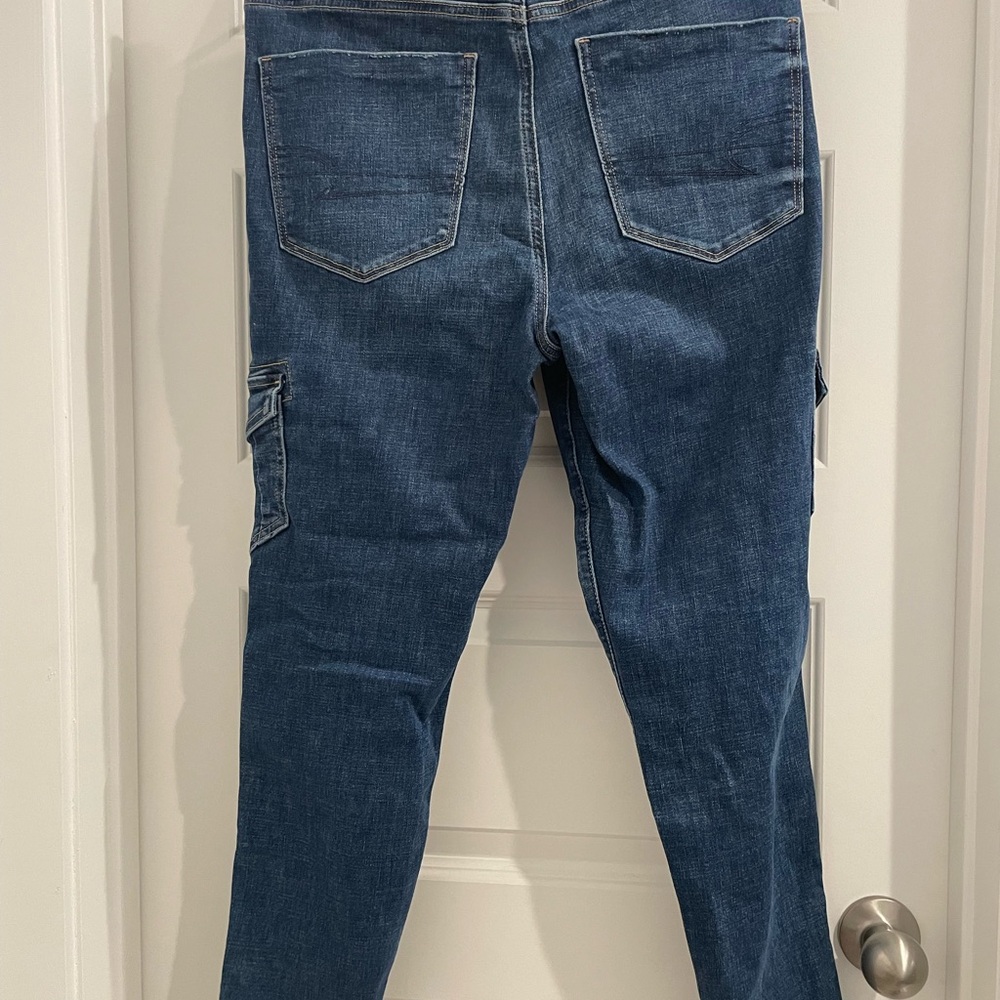 American Eagle Outfitters Dark Blue High Rise Denim Jegging - Picture 3 of 4